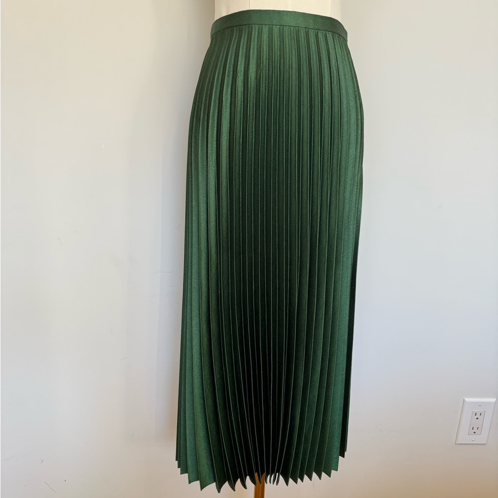 Zara Dark Green A-Line Pleated Skirt
